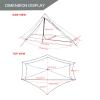 3F UL GEAR Lanshan 1 pro Tent, Outdoor 1 Person Ultralight Camping Tent, 3 Season Professional 20D Silnylon Rodless Camping Tent, Waterproof Backpacking Tent for Camping, Hiking, Trekking(Green) view 4