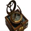 Brass Nautical Sundial Compass - Personalized Antique Brass Compass, Groomsmen & Wedding Gift, Hiking & Corporate Gift view 1
