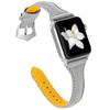 Jennyfly Leather Strap for Women Compatible with Apple Watch 38mm,Thin Genuine Leather Watch Band with Metal Buckle Adjustable 5.5-8.0 inch Compatible for iWatch Series 6/5/4/3/2/1 38MM/40MM - Gray view 1