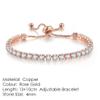 MVONCITY Women's Cluster Bolo Tennis Bracelet Adjustable Sparkling CZ Crystal Slip Full Diamond Halo Slider Pull Chain Bracelet view 2