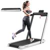 Byroce Adjustable Folding Treadmill, 2.25HP Speed Adjustable Under-Desk Electric Treadmill with Folding Handrails, Bluetooth Speaker, Remote Control and LED Display, Use Jogging Machine (White) view 1