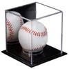Better Display Cases Acrylic Baseball or Tennis Ball Display Case with Mirror and Black Base (A057/B23) view 1