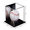 Better Display Cases Acrylic Baseball or Tennis Ball Display Case with Mirror and Black Base (A057/B23) view 2