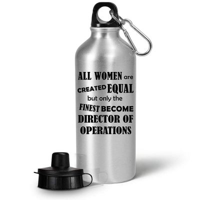 Art by Chelsydale Funny Gifts for Director of Operations Water Bottle Tumbler Portable Drinkware - COO Chief Operating Officer Office Cute Gag Appreciation Idea - Women Created Finest Become