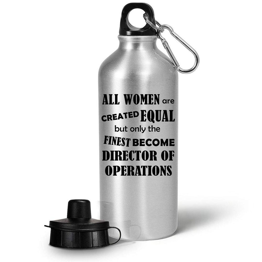 Art by Chelsydale Funny Gifts for Director of Operations Water Bottle Tumbler Portable Drinkware - COO Chief Operating Officer Office Cute Gag Appreciation Idea - Women Created Finest Become