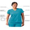 Adar Uniforms Addition Scrubs for Women - Modern V-Neck Top - A6008 - Teal Blue - 2X view 3