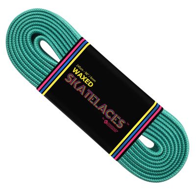 Bont Skates Waxed Laces - 6mm & 8mm - 47" 71" 79" 96" 108" - Hockey Roller Ice Figure Roller Derby Skating Laces - Roller Derby Skate Lace - Misty Teal (6mm Wide / 79 inch / 200cm)