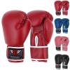 Be Smart Kids Boxing Gloves 4-12 Years 4oz 6oz Training Gloves for Children Sparring Youth Boxing Gloves Junior Training Mitts Punch PU Leather MMA Muay Thai Kick Boxing (Red Plain/White, 6 Oz) view 3