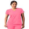 Adar Uniforms Addition Scrubs for Women - Modern V-Neck Top - A6008 - Azalea Pink - XS view 1
