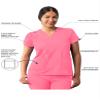 Adar Uniforms Addition Scrubs for Women - Modern V-Neck Top - A6008 - Azalea Pink - XS view 3