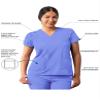 Adar Uniforms Addition Scrubs for Women - Modern V-Neck Top - A6008 - Ceil Blue - 3X view 3