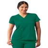 Adar Uniforms Addition Scrubs for Women - Modern V-Neck Top - A6008 - Hunter Green - XL view 1