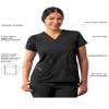 Adar Uniforms Addition Scrubs for Women - Modern V-Neck Top - A6008 - Black - 2X view 3
