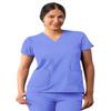 Adar Uniforms Addition Scrubs for Women - Modern V-Neck Top - A6008 - Ceil Blue - S view 1