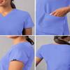 Adar Uniforms Addition Scrubs for Women - Modern V-Neck Top - A6008 - Ceil Blue - S view 4