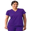 Adar Uniforms Addition Scrubs for Women - Modern V-Neck Top - A6008 - Grape - XXS view 1