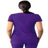 Adar Uniforms Addition Scrubs for Women - Modern V-Neck Top - A6008 - Grape - XXS view 2