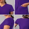 Adar Uniforms Addition Scrubs for Women - Modern V-Neck Top - A6008 - Grape - XXS view 4