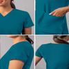 Adar Uniforms Addition Scrubs for Women - Modern V-Neck Top - A6008 - Caribbean Blue - XS view 4