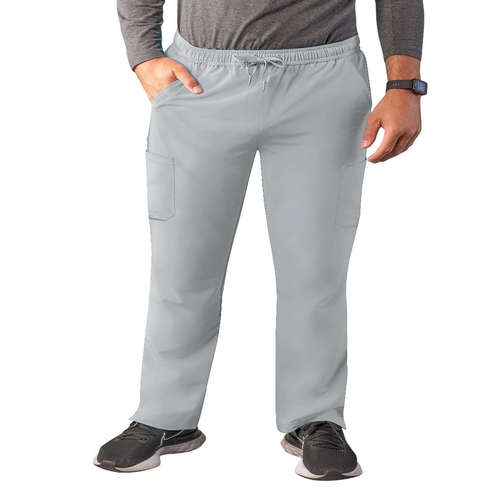 Adar Uniforms Addition Scrubs for Men - Slim Leg Cargo Drawstring Pants - A6106 - Silver Gray - XL