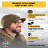 2SBR 2SABERS Fleece Winter Beanie with Visor - Men Women - Earflap Brim Skull Watch Cap Hat Olive Green view 2