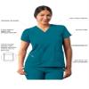 Adar Uniforms Addition Scrubs for Women - Modern V-Neck Top - A6008 - Caribbean Blue - L view 3