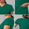Adar Uniforms Addition Scrubs for Women - Modern V-Neck Top - A6008 - Hunter Green - 3X view 4