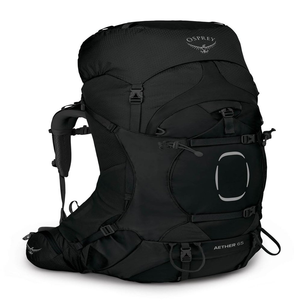 Osprey Aether 65L Men's Backpacking Backpack, Black, S/M