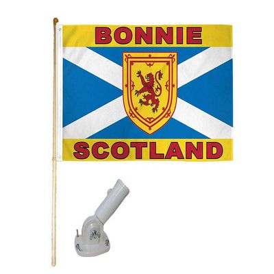 5' Wooden Flag Pole Kit W/Nylon White Bracket 3x5 Bonnie Scotland Poly Flag