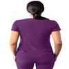 Adar Uniforms Addition Scrubs for Women - Modern V-Neck Top - A6008 - Eggplant - 2X view 2