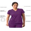 Adar Uniforms Addition Scrubs for Women - Modern V-Neck Top - A6008 - Eggplant - 2X view 3