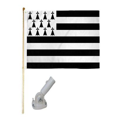 American Wholesale Superstore 5' Wooden Flag Pole Kit W/Nylon White Bracket 3x5 Brittany Country Poly Flag