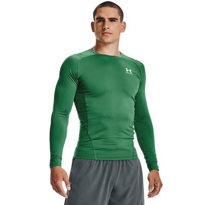 Under Armour Men's Armour HeatGear Compression Long-Sleeve T-Shirt, Team Kelly Green (305)/White, XX-Large
