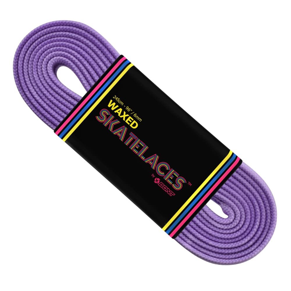 Bont Skates Waxed Laces - 6mm & 8mm - 47" 71" 79" 96" 108" - Dare You Purple (6mm Wide / 108 inch / 275cm)