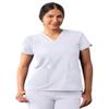 Adar Uniforms Addition Scrubs for Women - Modern V-Neck Top - A6008 - White - XL view 1