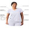 Adar Uniforms Addition Scrubs for Women - Modern V-Neck Top - A6008 - White - XL view 3
