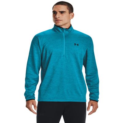 Under Armour Men's Armour Fleece 1/2 Zip T-Shirt, Blue Topaz (431)/Black, Small