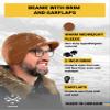 2SBR 2SABERS Fleece Winter Beanie with Visor - Men Women - Earflap Brim Skull Watch Cap Hat Coyote view 2