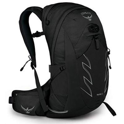 Osprey Talon 22L Men's Hiking Backpack with Hipbelt, Stealth Black, S/M