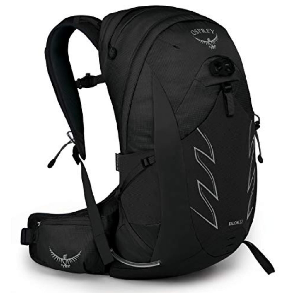 Osprey Talon 22L Men's Hiking Backpack with Hipbelt, Stealth Black, S/M