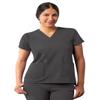 Adar Uniforms Addition Scrubs for Women - Modern V-Neck Top - A6008 - Pewter - XS view 1