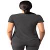 Adar Uniforms Addition Scrubs for Women - Modern V-Neck Top - A6008 - Pewter - XS view 2