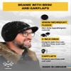 2SBR 2SABERS Fleece Winter Beanie with Visor - Men Women - Earflap Brim Skull Watch Cap Hat Black view 2