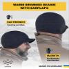 2SBR 2SABERS Fleece Winter Beanie with Visor - Men Women - Earflap Brim Skull Watch Cap Hat Black view 4