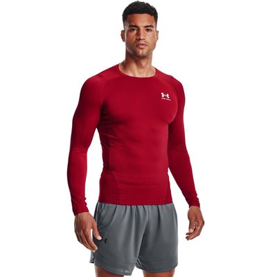 Under Armour Men's Armour HeatGear Compression Long-Sleeve T-Shirt, Flawless (834)/White, X-Large