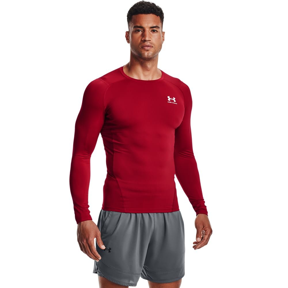 Under Armour Men's Armour HeatGear Compression Long-Sleeve T-Shirt, Flawless (834)/White, X-Large
