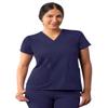 Adar Uniforms Addition Scrubs for Women - Modern V-Neck Top - A6008 - Navy - S view 1