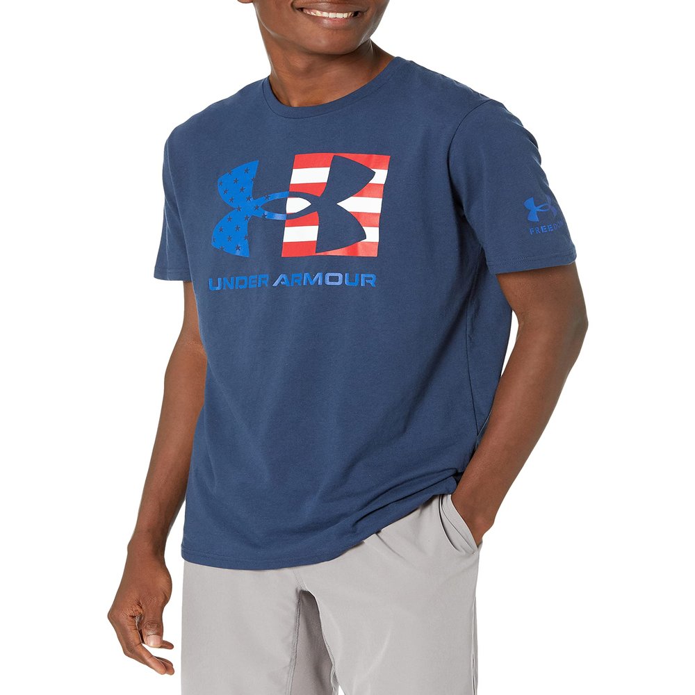 Under Armour Men's New Freedom BFL Lockup T-Shirt, Academy Blue (408)/Royal, Small