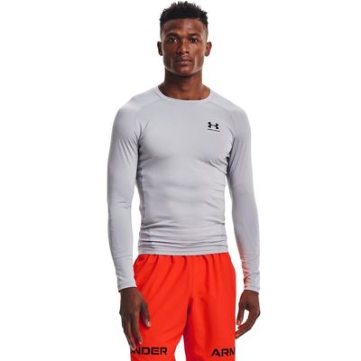 Under Armour Men's Armour HeatGear Compression Long-Sleeve T-Shirt, Mod Gray (011)/Black, Small