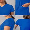 Adar Uniforms Addition Scrubs for Women - Modern V-Neck Top - A6008 - Royal Blue - L view 4